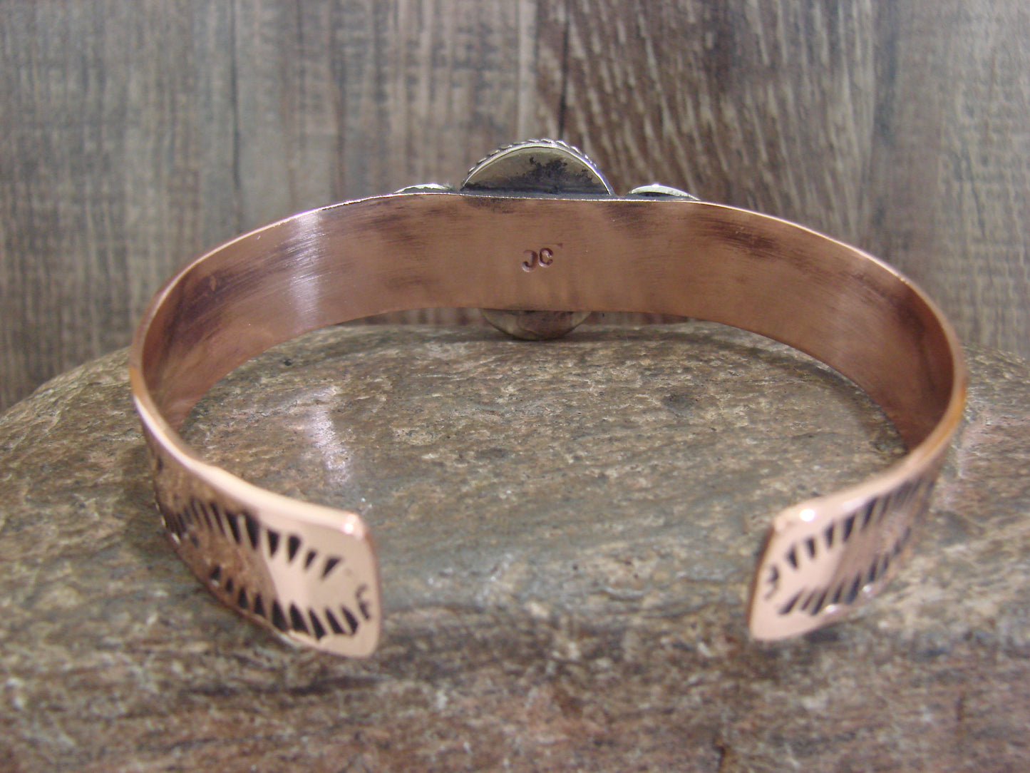 Native American Copper & Turquoise Bracelet by Cleveland