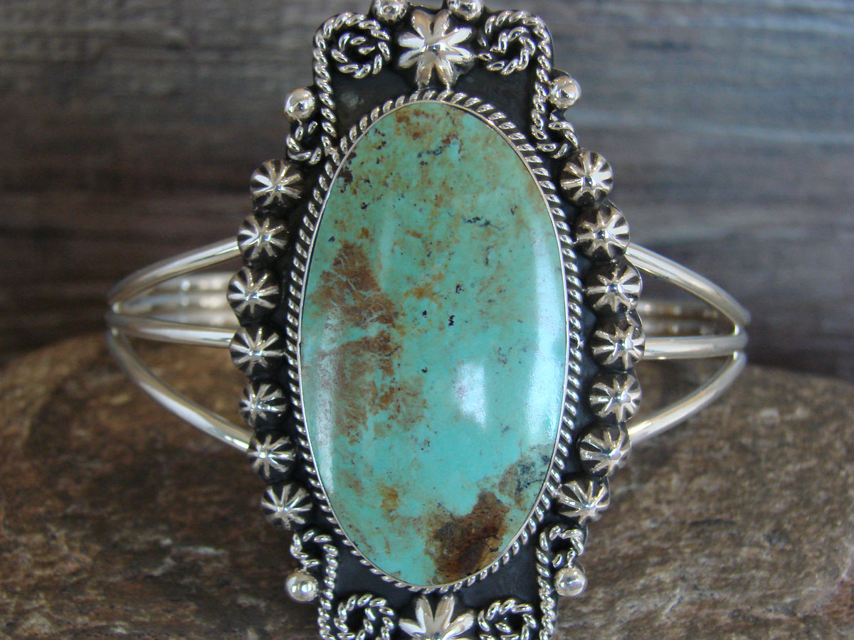 Native American Sterling Silver & Turquoise Bracelet by Calladitto