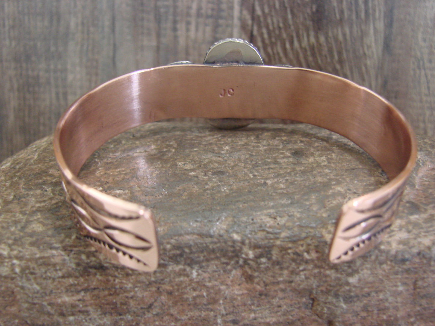 Native American Copper & Turquoise Bracelet by Cleveland