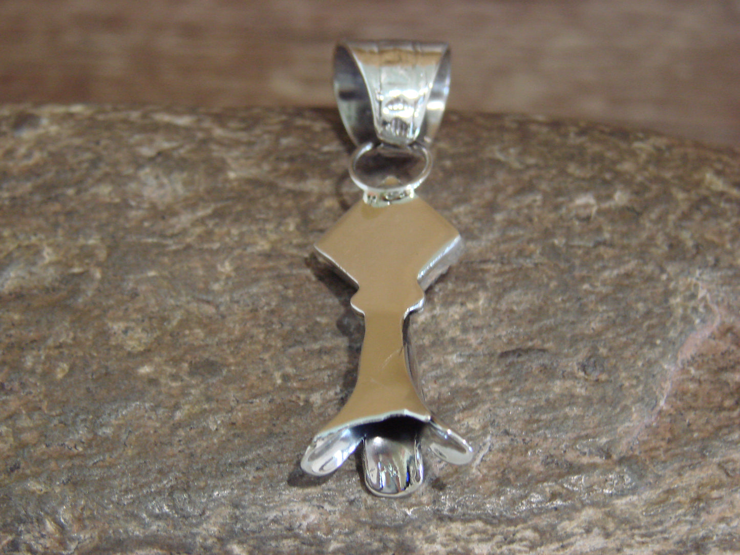 Native American Sterling Silver & Turquoise Squash Blossom Pendant by Coho