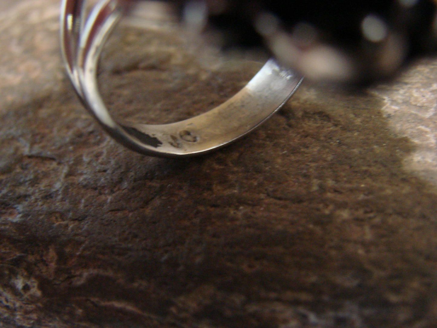 Native American Nickel Silver & Turquoise Ring by Cleveland - Size 11.5