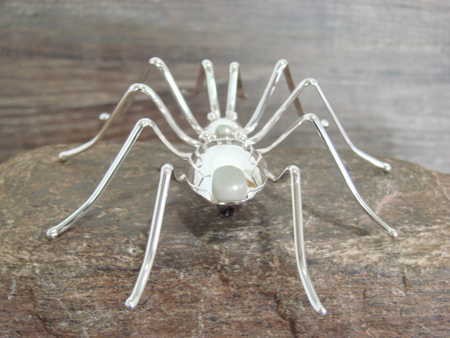Large Native American Sterling Silver Spider Pin by Garfield