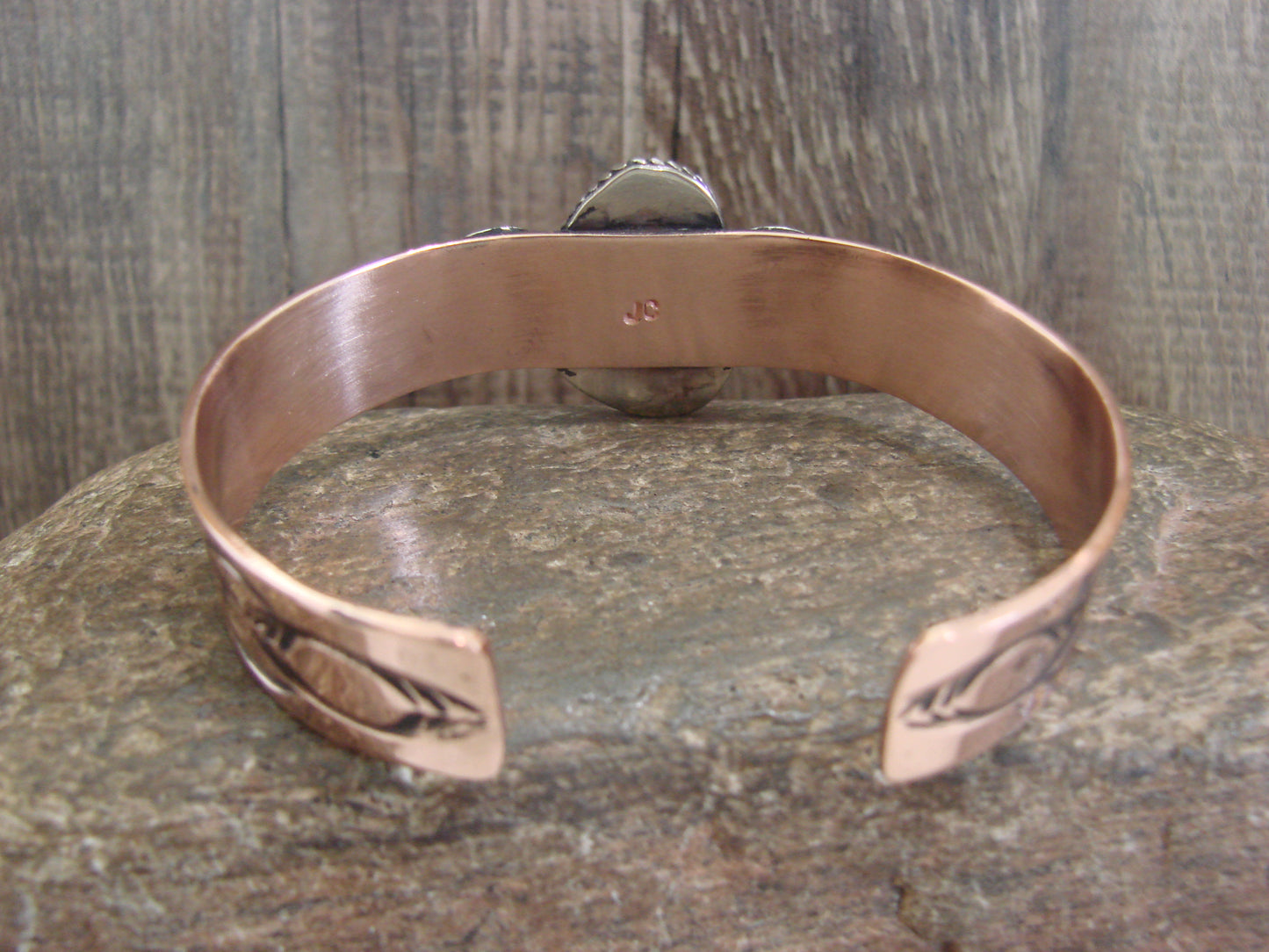 Native American Copper & Turquoise Bracelet by Cleveland