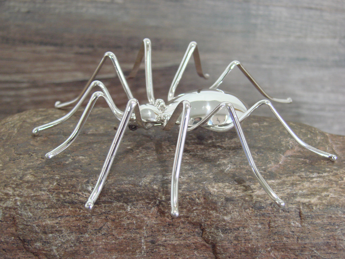 Large Native American Sterling Silver Spider Pin by Garfield