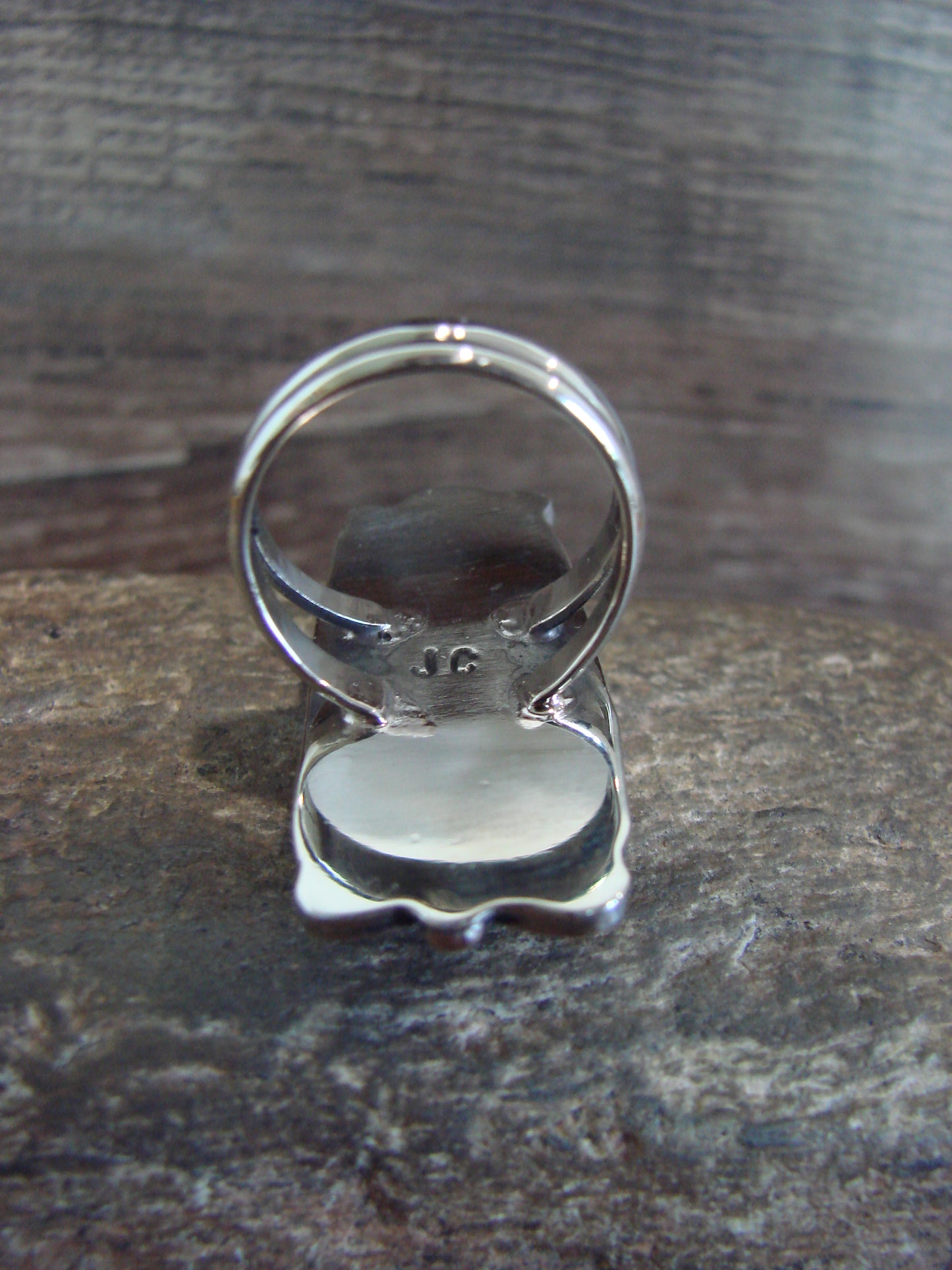 Native American Nickel Silver & Turquoise Ring Size 9.5 - Cleveland