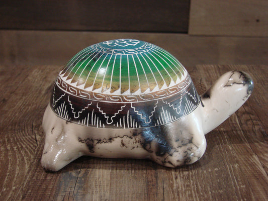 Native American Navajo Horse Hair Turtle Pottery Sculpture - Benally