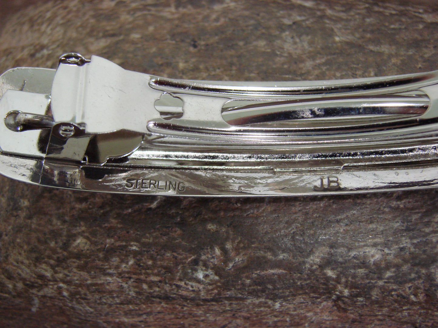 Native American Sterling Silver Hand Stamped Hair Barrette by Begay