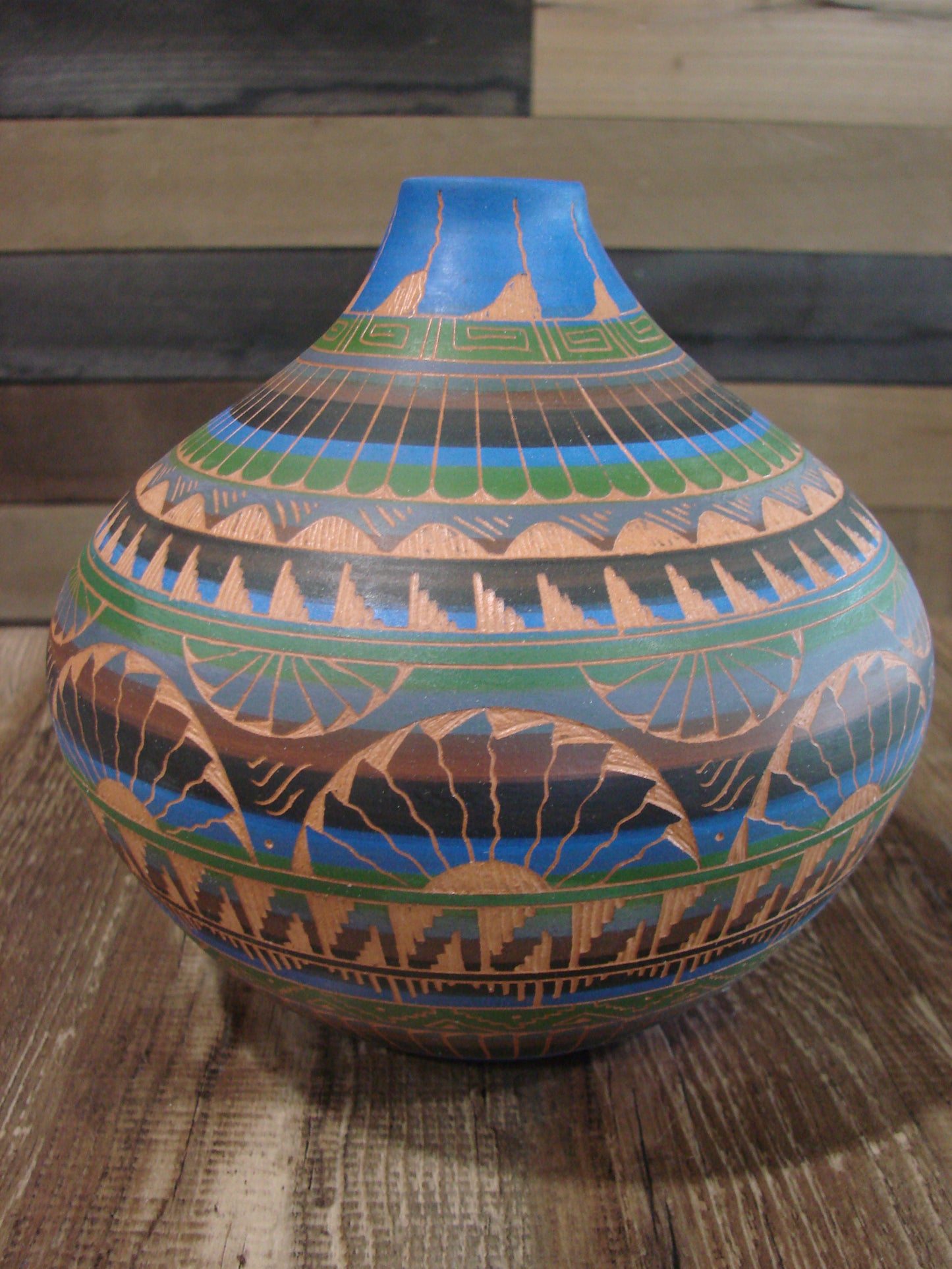 Native American Hand Etched & Hand Painted Pottery - Gilmore