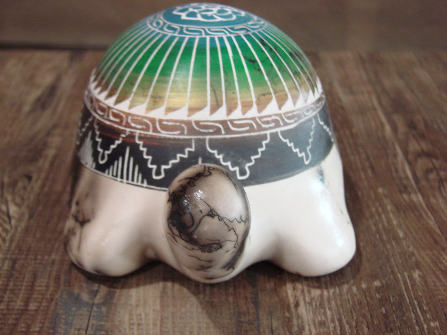 Native American Navajo Horse Hair Turtle Pottery Sculpture - Benally