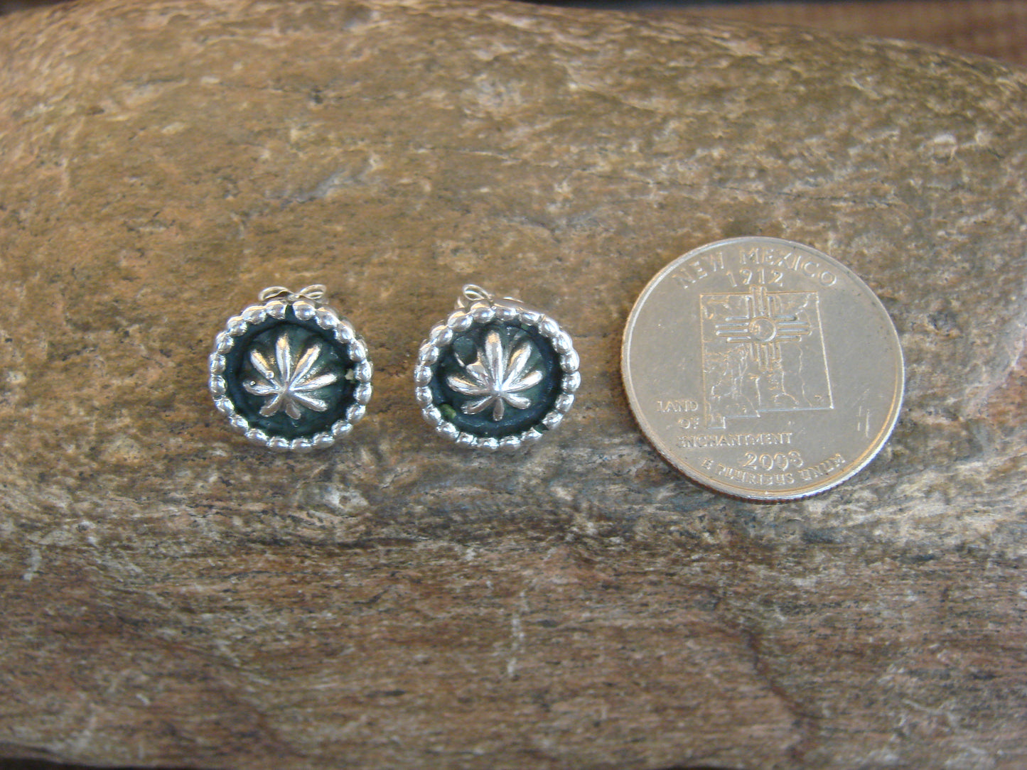 Native American Sterling Silver 1/2" Star Drop Post Earrings by Joe