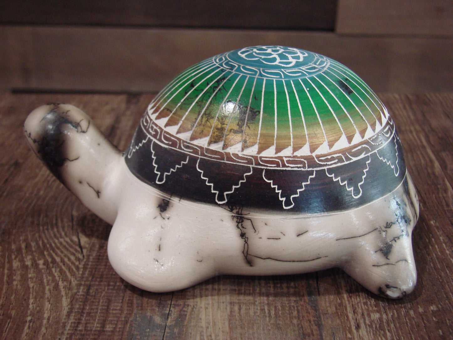 Native American Navajo Horse Hair Turtle Pottery Sculpture - Benally