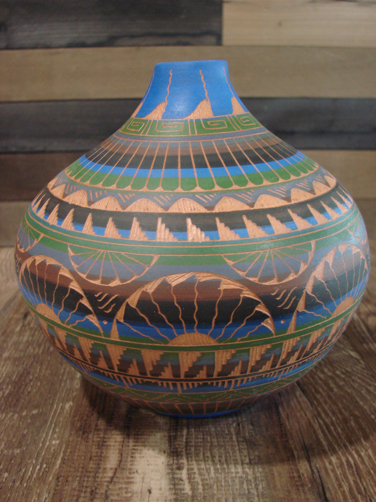 Native American Hand Etched & Hand Painted Pottery - Gilmore