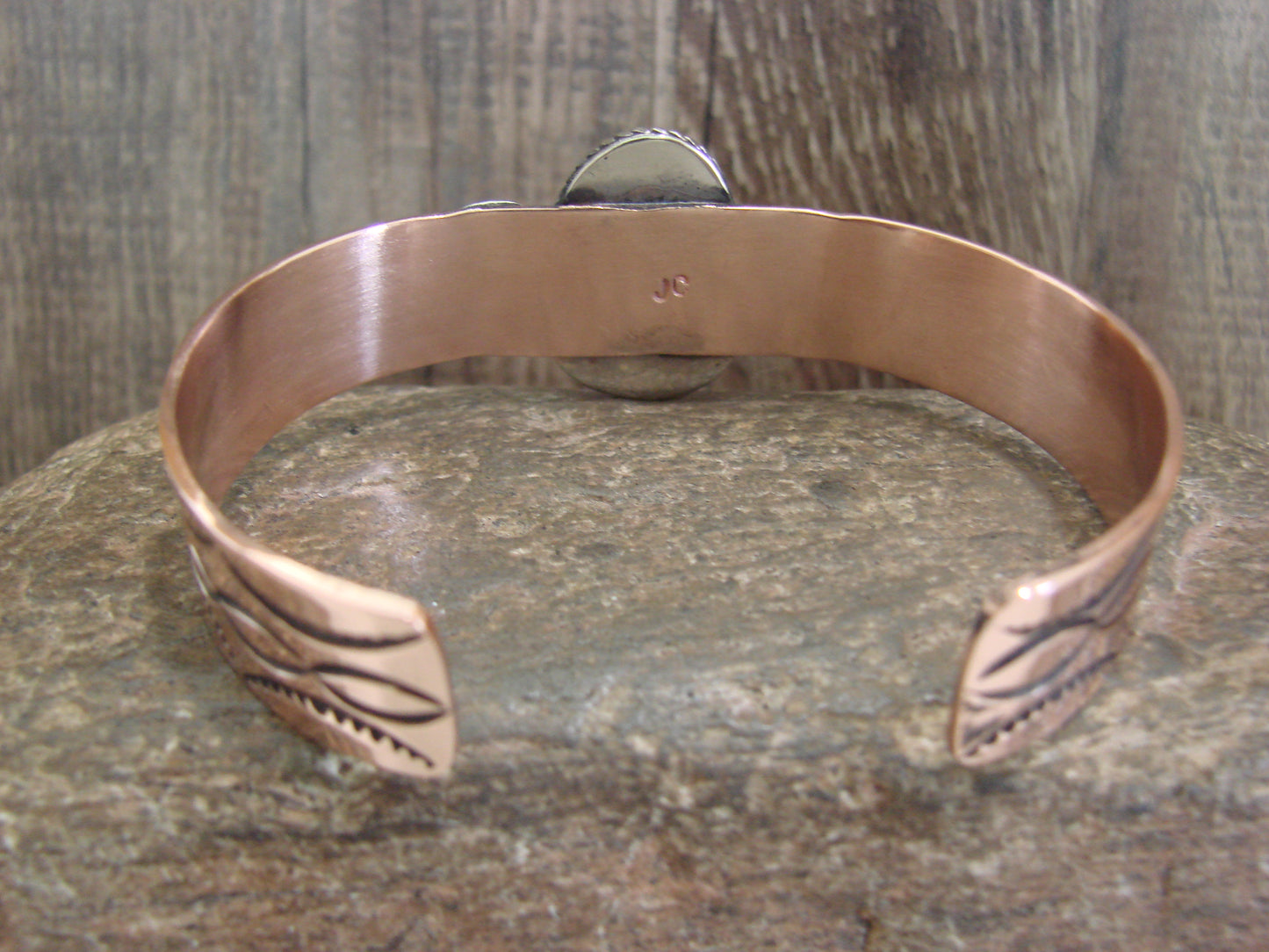 Native American Copper & Turquoise Bracelet by Cleveland