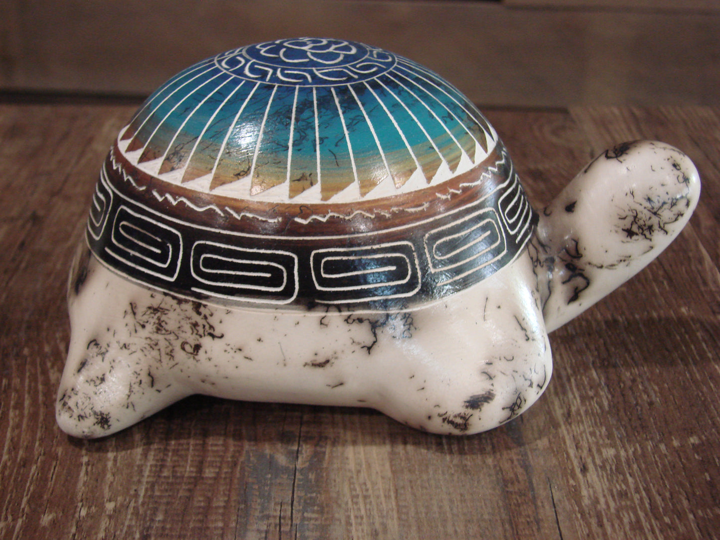 Native American Navajo Horse Hair Turtle Pottery Sculpture - Benally