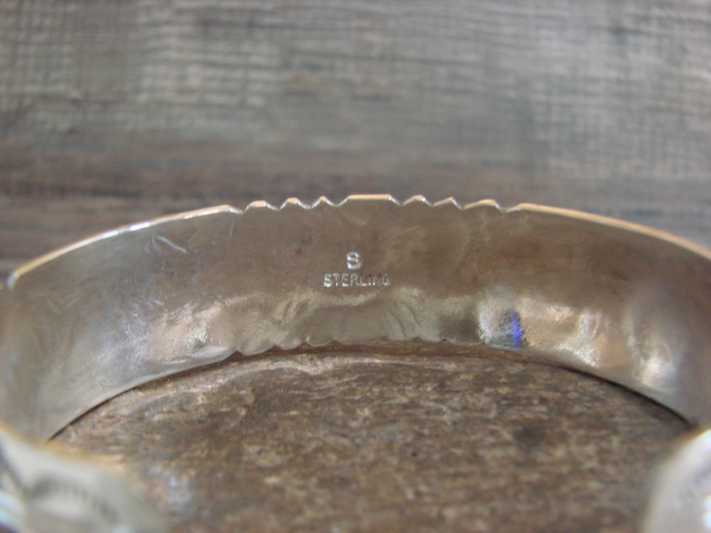 Native American Sterling Silver & Turquoise Row Bracelet by Segar