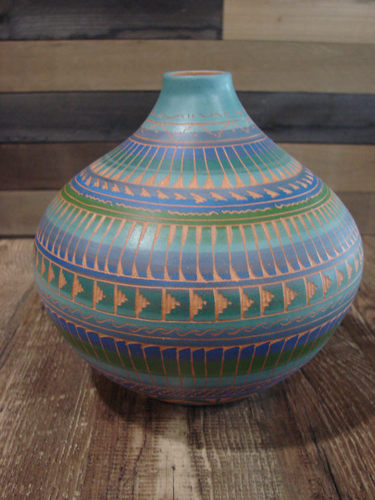 Native American Hand Etched & Hand Painted Pottery - Gilmore