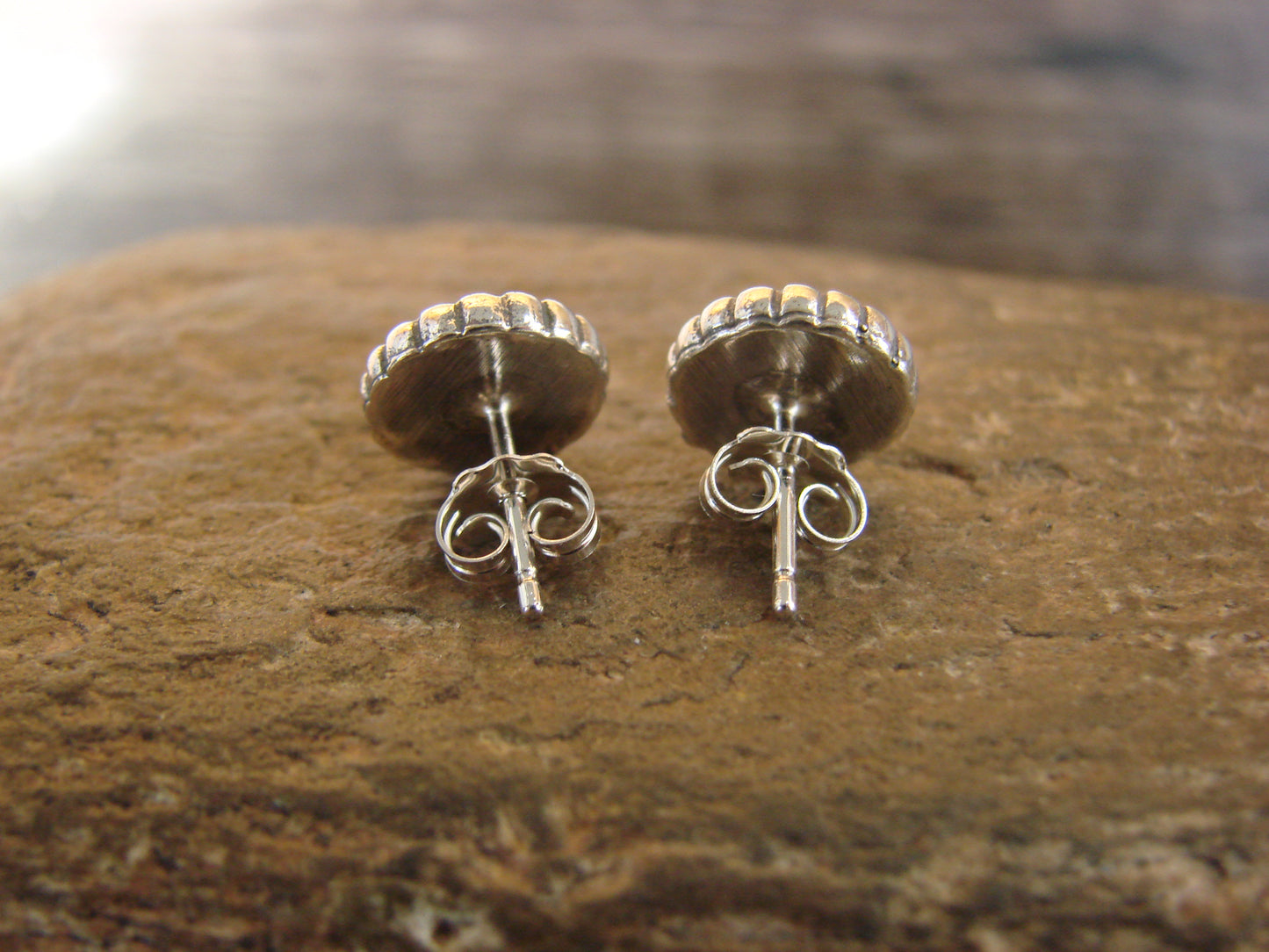 Native American Sterling Silver 3/8" Star Drop Post Earrings by Joe