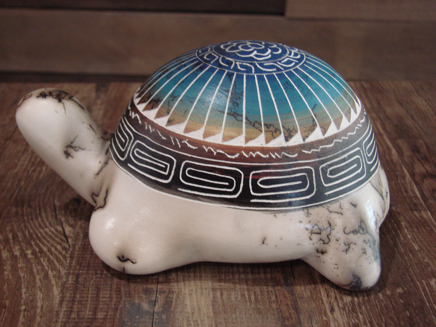 Native American Navajo Horse Hair Turtle Pottery Sculpture - Benally