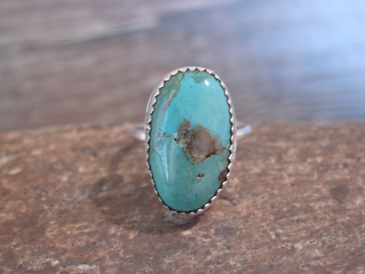 Native American Sterling Silver & Turquoise Ring - Begay - Size 7