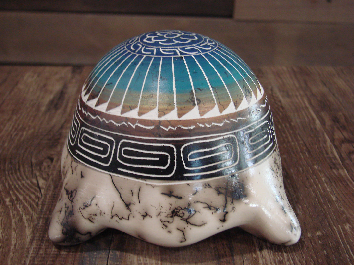 Native American Navajo Horse Hair Turtle Pottery Sculpture - Benally