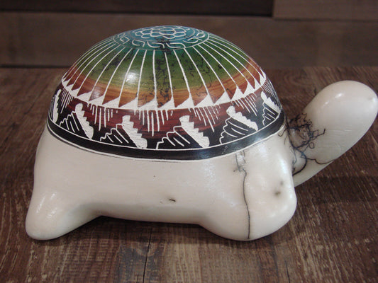 Native American Navajo Horse Hair Turtle Pottery Sculpture - Benally