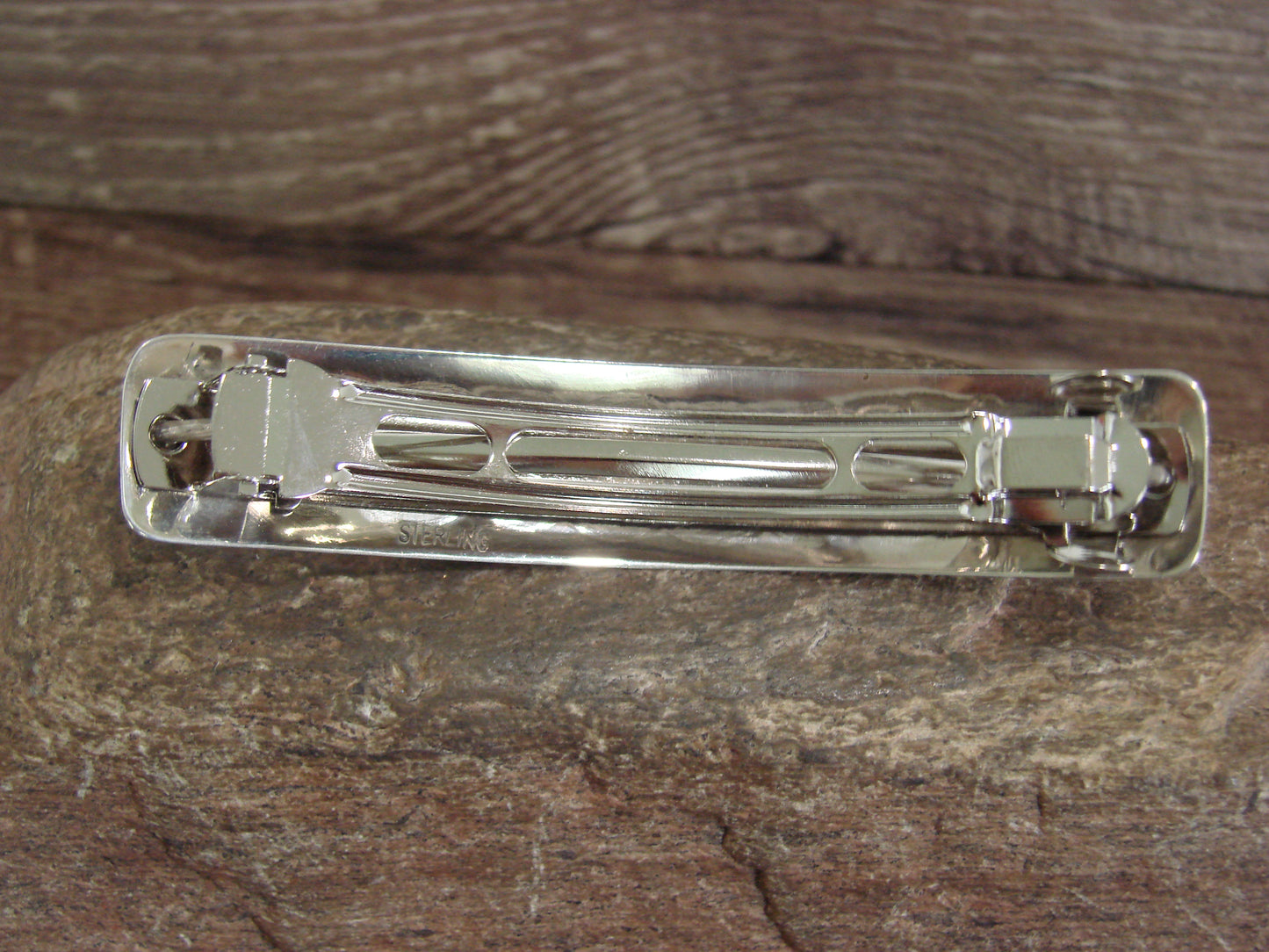Native American Sterling Silver & Onyx Hair Barrette by Begay