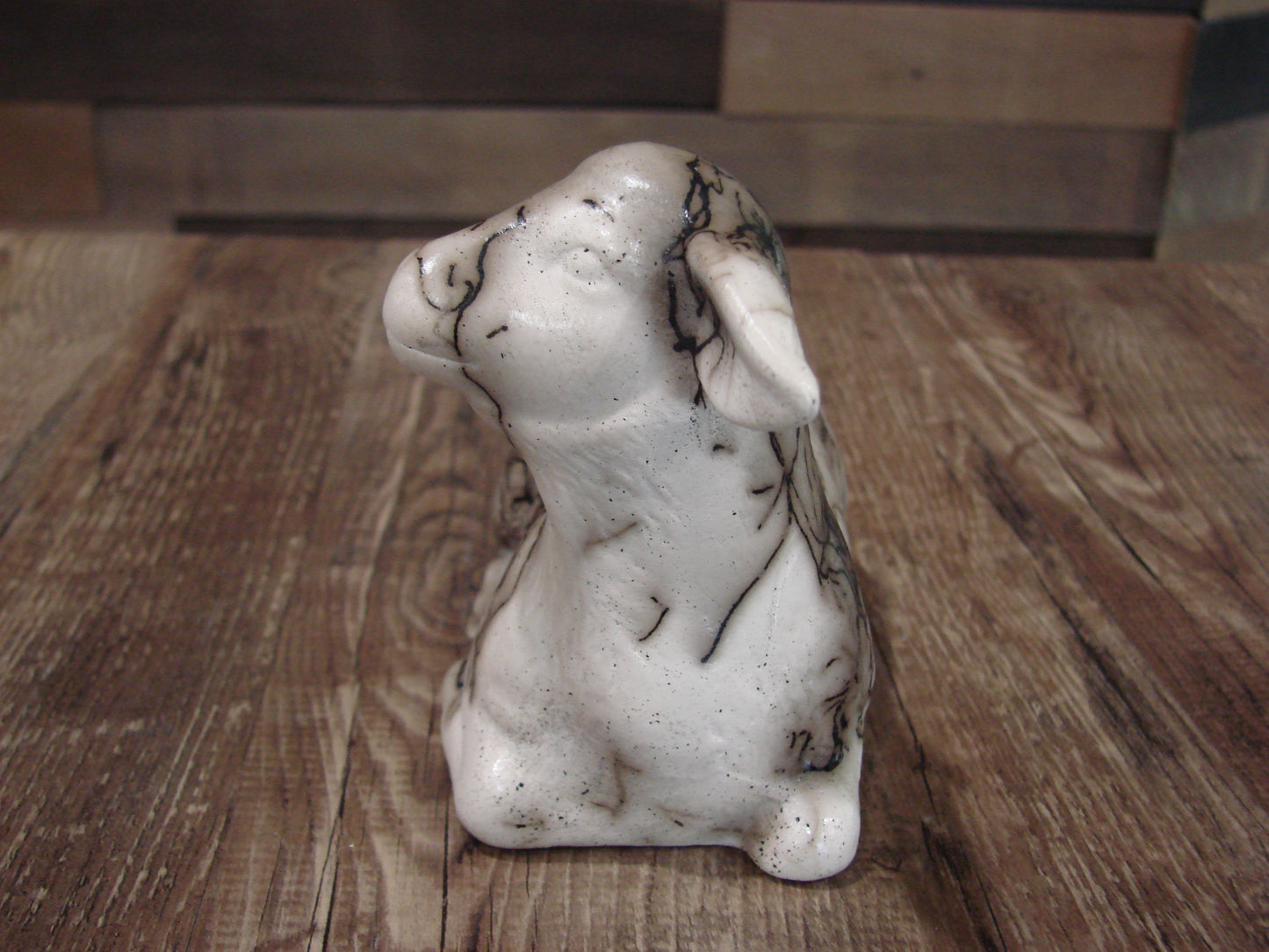 Native American Pottery Horse Hair Lamb Sculpture by Vail