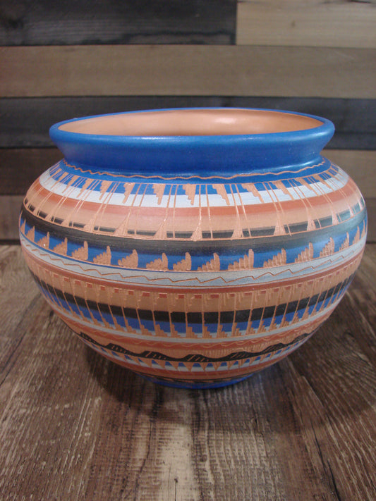 Native American Hand Etched & Hand Painted Pottery - Gilmore