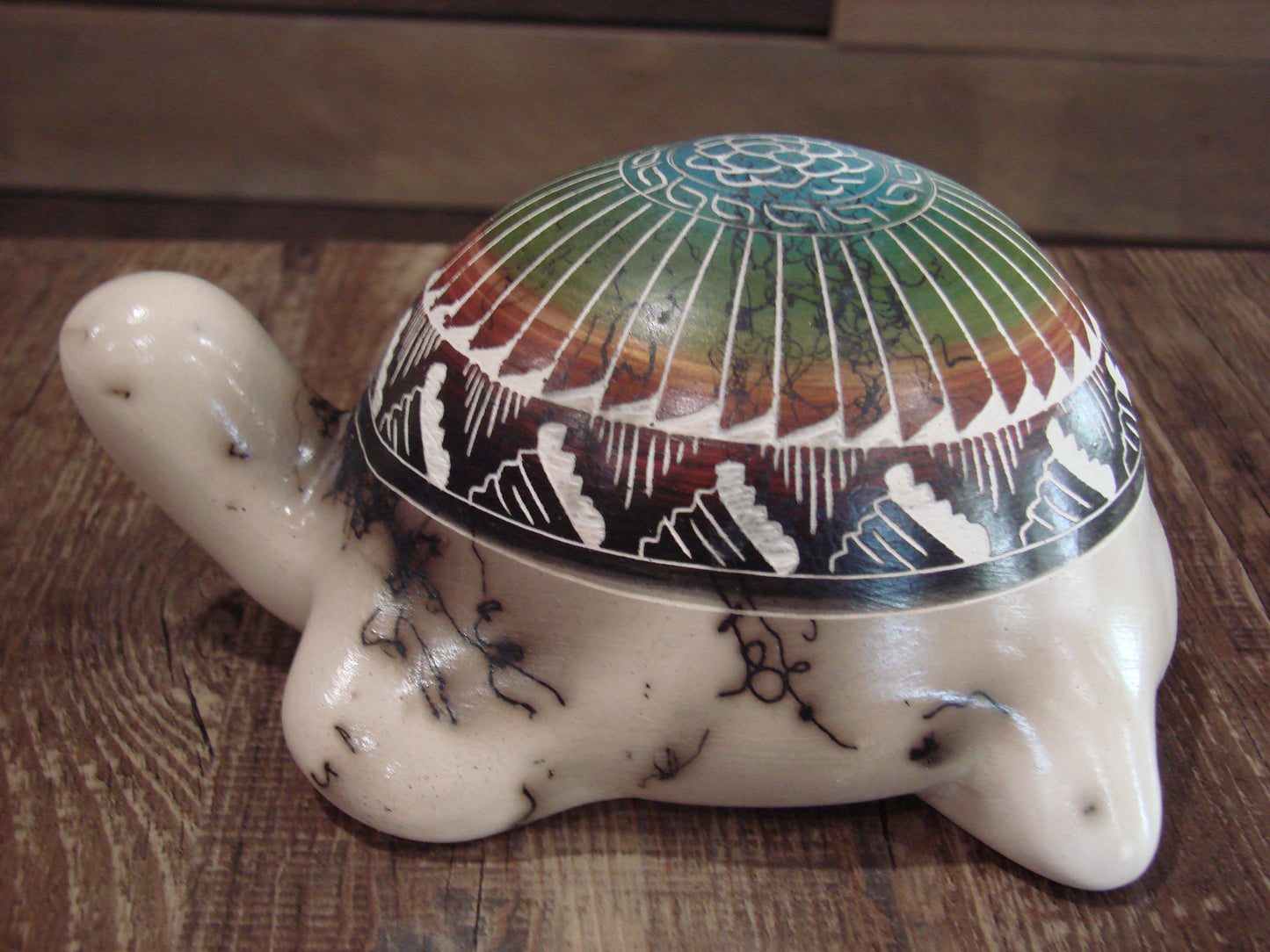 Native American Navajo Horse Hair Turtle Pottery Sculpture - Benally