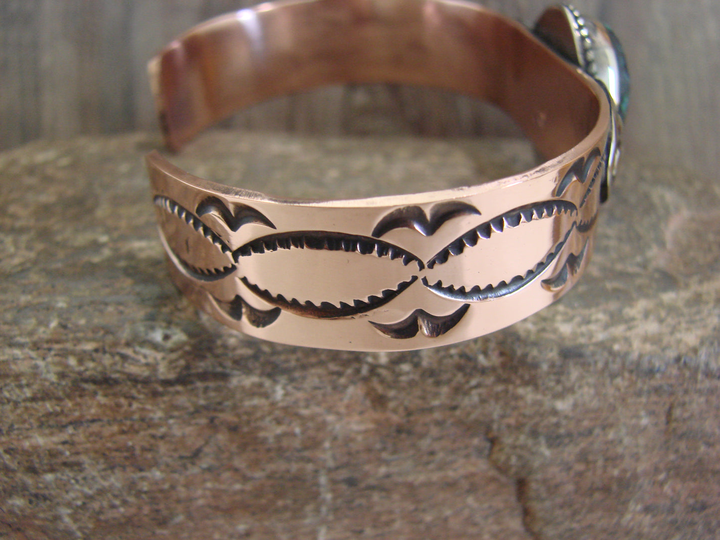 Native American Copper & Turquoise Bracelet by Cleveland