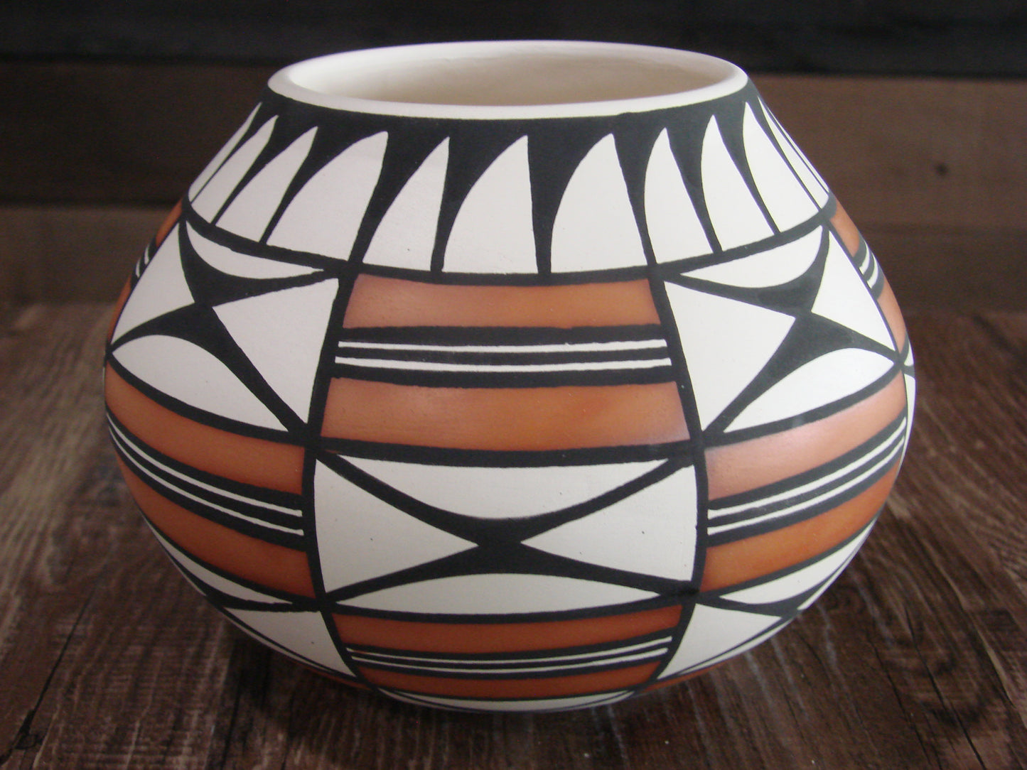 Native American Hand Painted Fine Line Acoma Pottery by Estevan