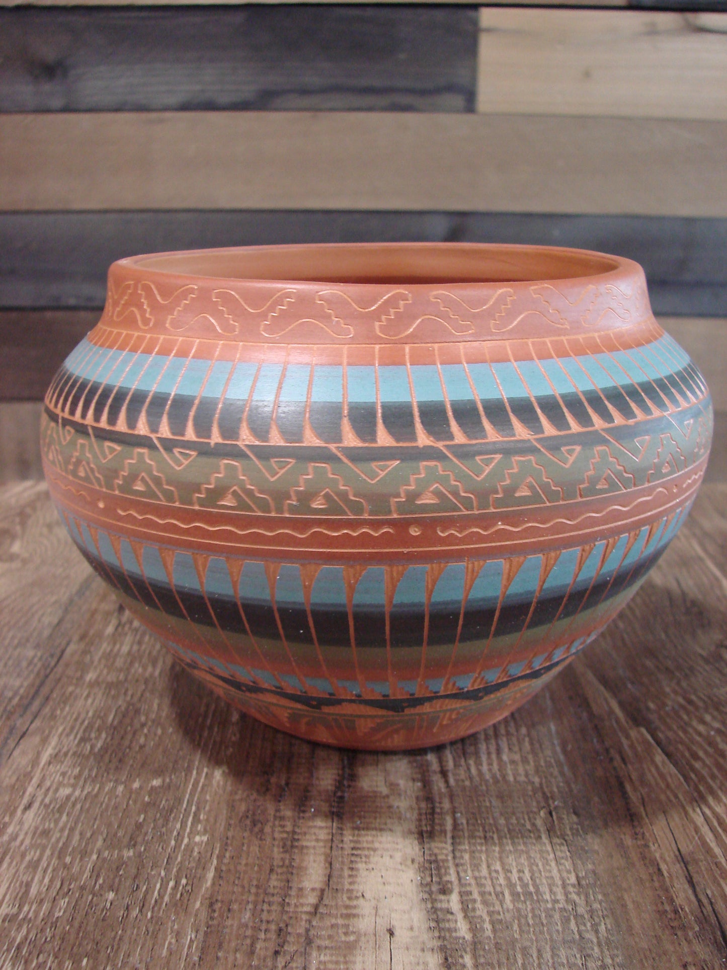 Native American Hand Etched & Hand Painted Pottery - Gilmore