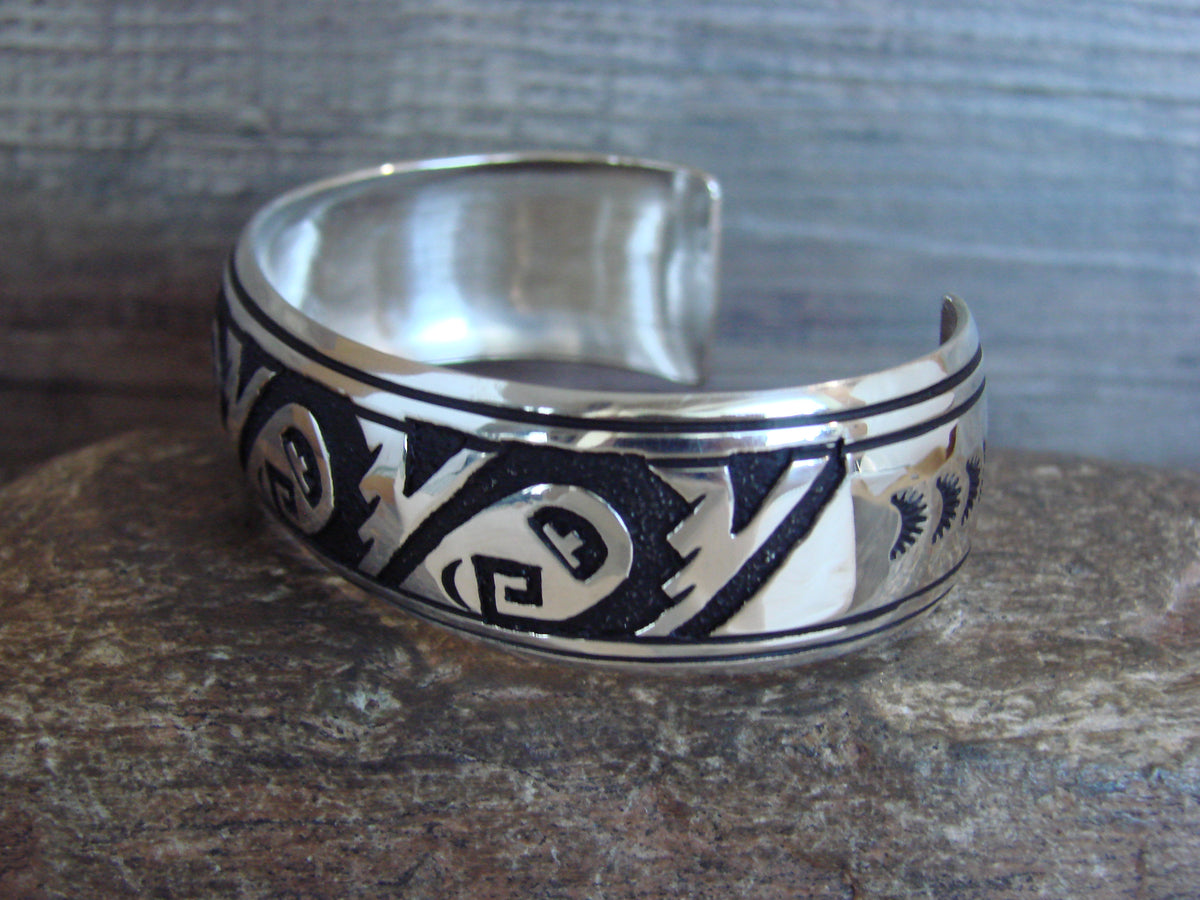 Native American Sterling Silver Petroglyph Bracelet by Singer