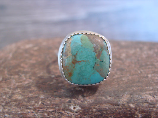 Native American Sterling Silver & Turquoise Ring - Begay - Size 8