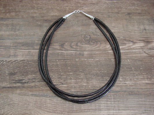 Native American 3 Strand 19" Onyx Necklace by Ramona Bird