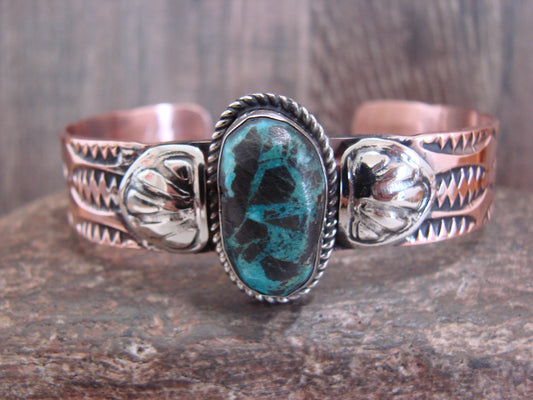 Native American Copper & Turquoise Bracelet by Cleveland