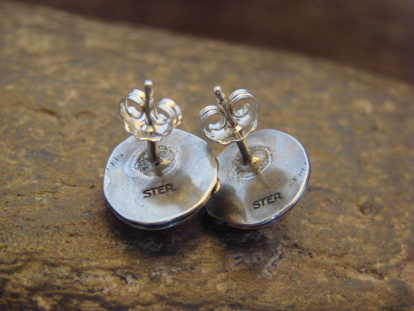 Native American Sterling Silver & Pink Conch Shell Post Earrings by Largo