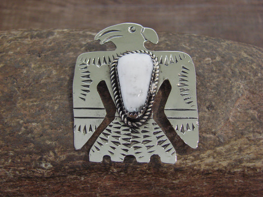 Native American Nickel Silver & Howlite Parrot Pin - Cleveland