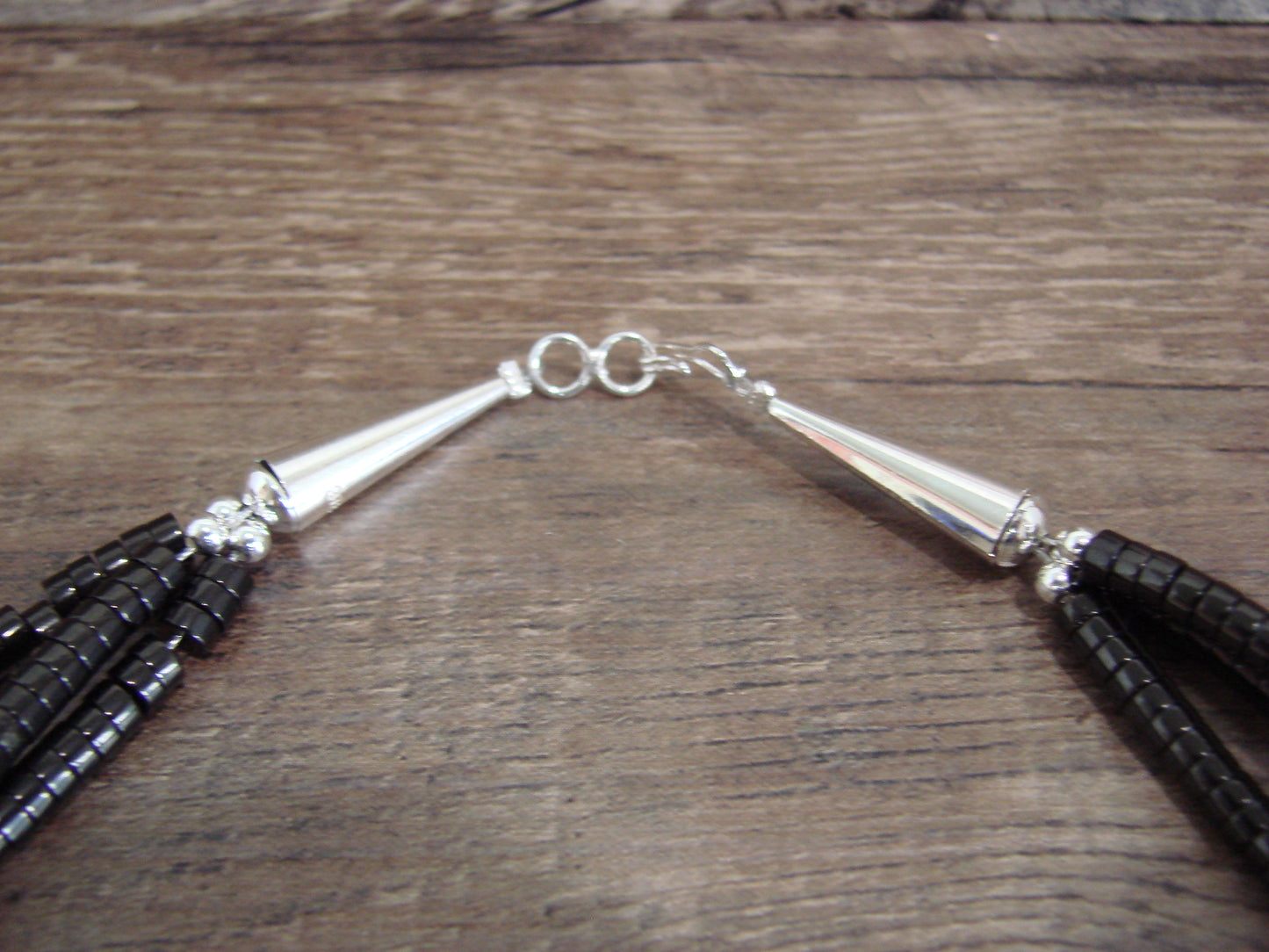 Native American 3 Strand 19" Onyx Necklace by Ramona Bird