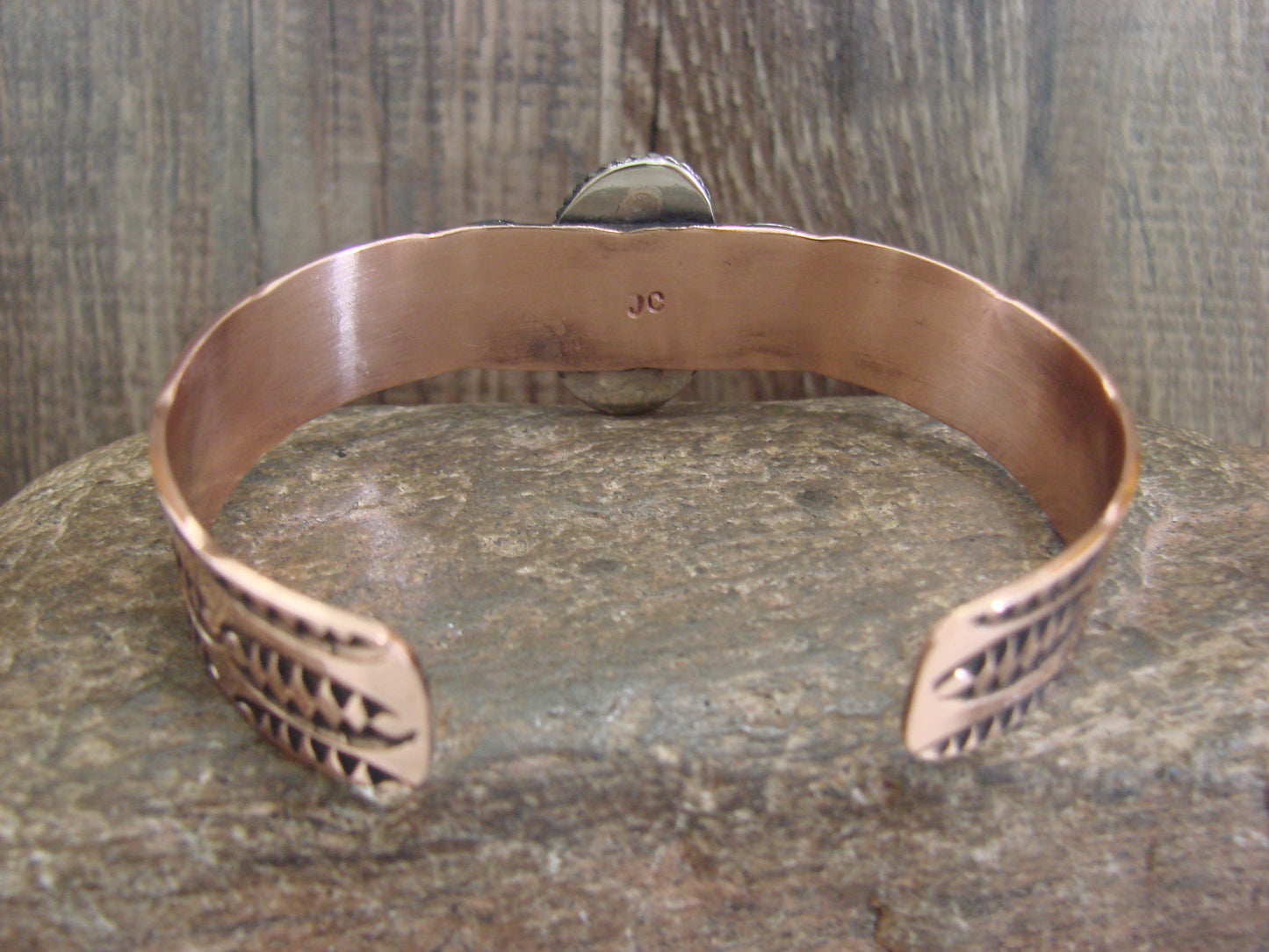 Native American Copper & Turquoise Bracelet by Cleveland