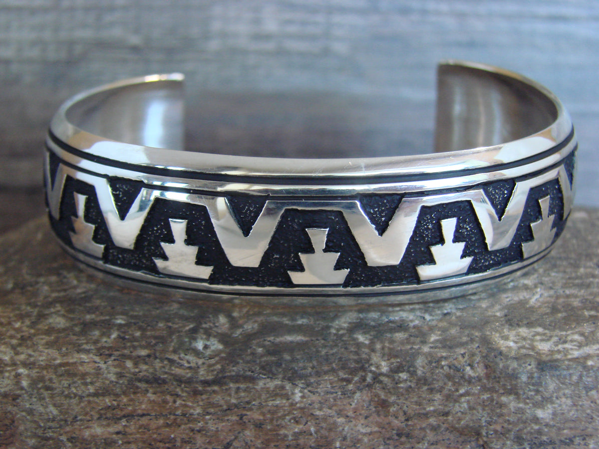 Native American Sterling Silver Petroglyph Bracelet by Singer
