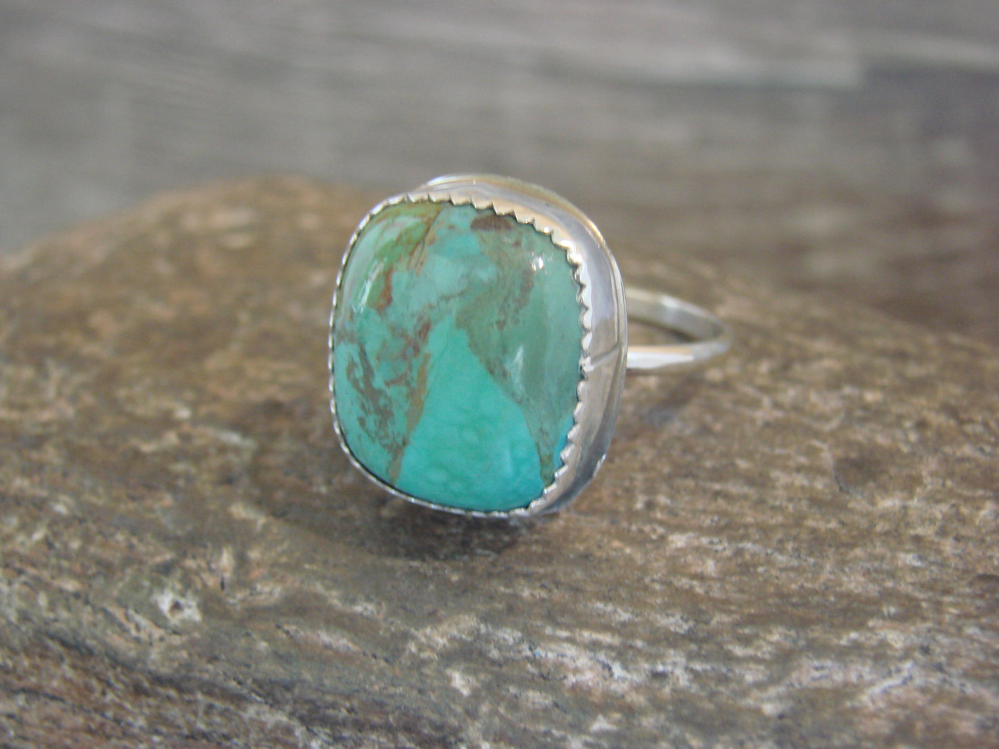 Native American Sterling Silver & Turquoise Ring - Begay - Size 10