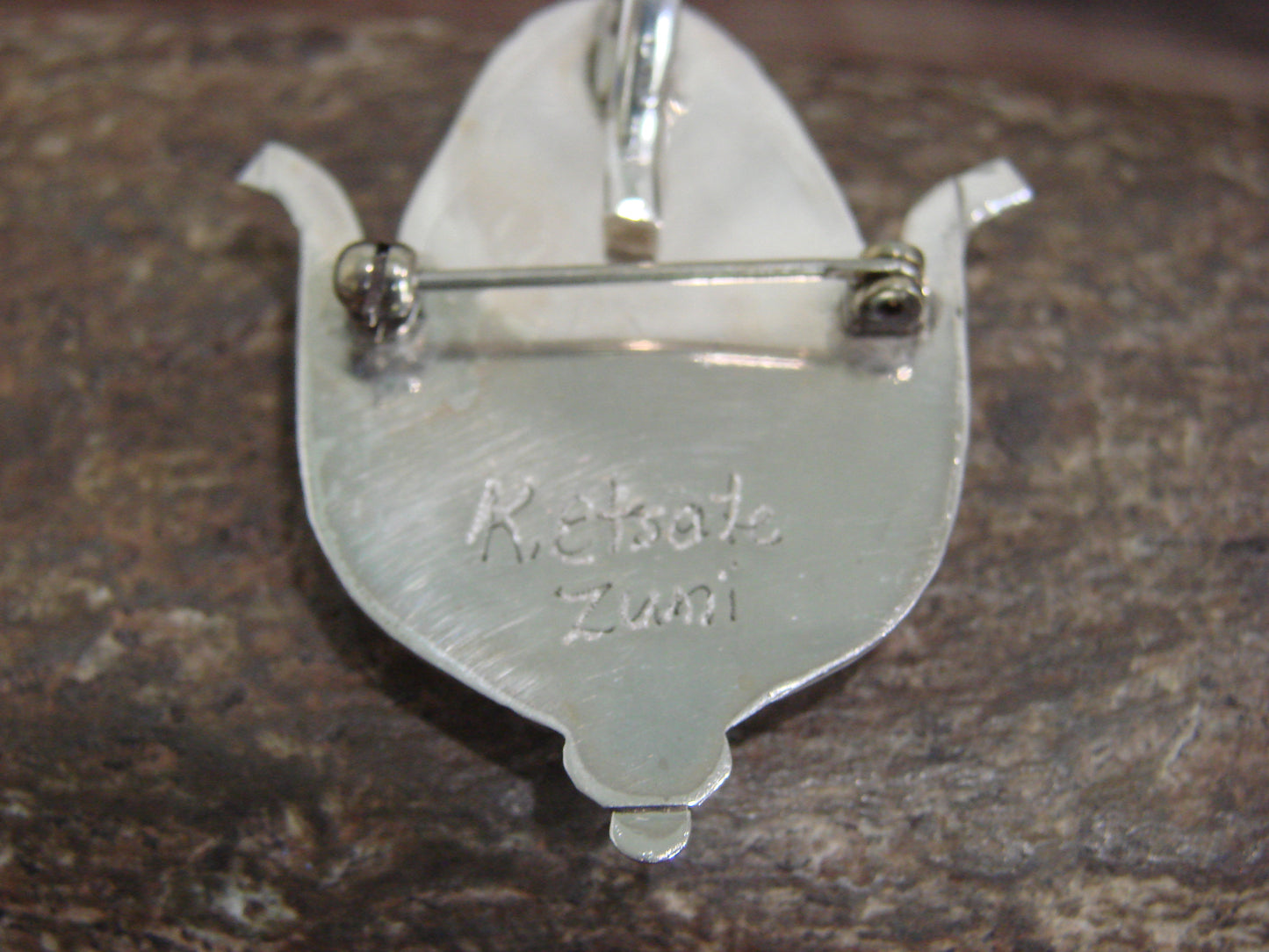 Native American Sterling Silver & Turquoise Corn Maize Pin & Pendant - Etsate