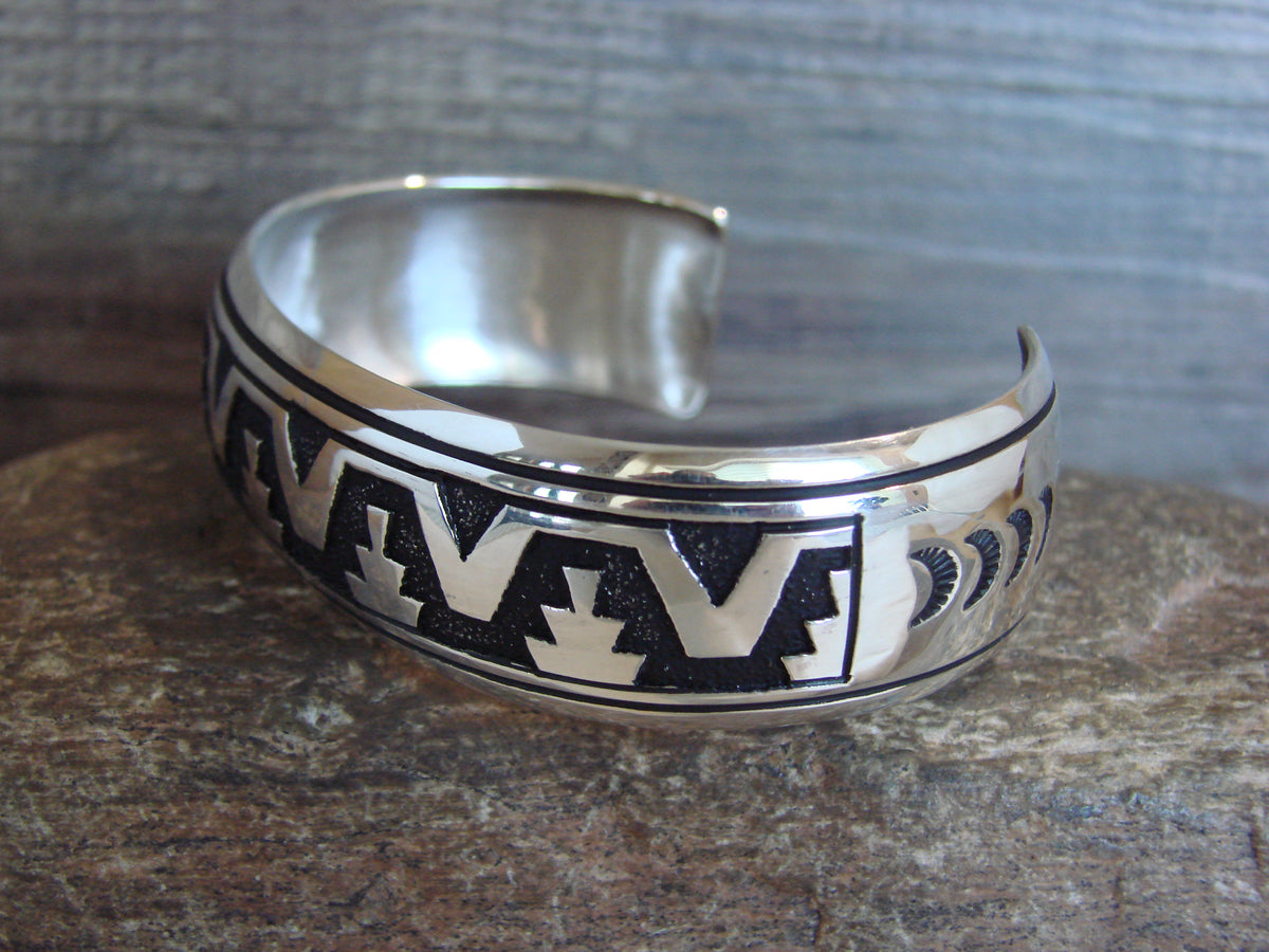 Native American Sterling Silver Petroglyph Bracelet by Singer