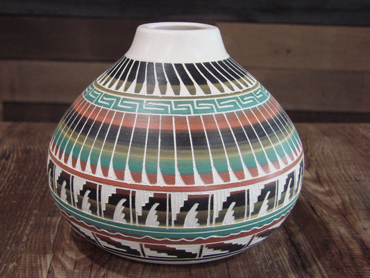 Native American Hand Etched & Hand Painted Pottery - Gilmore