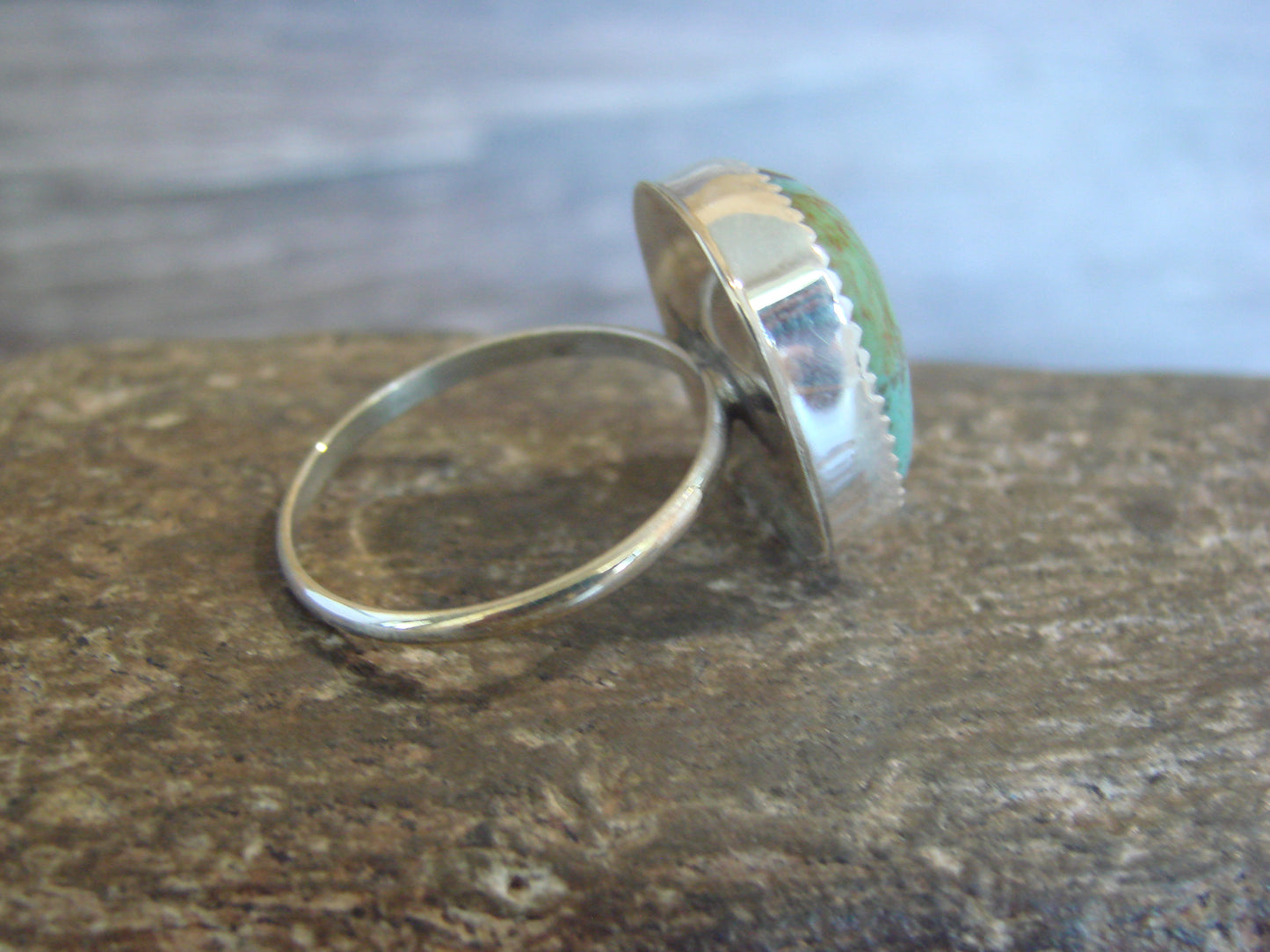 Native American Sterling Silver & Turquoise Ring - Begay - Size 10