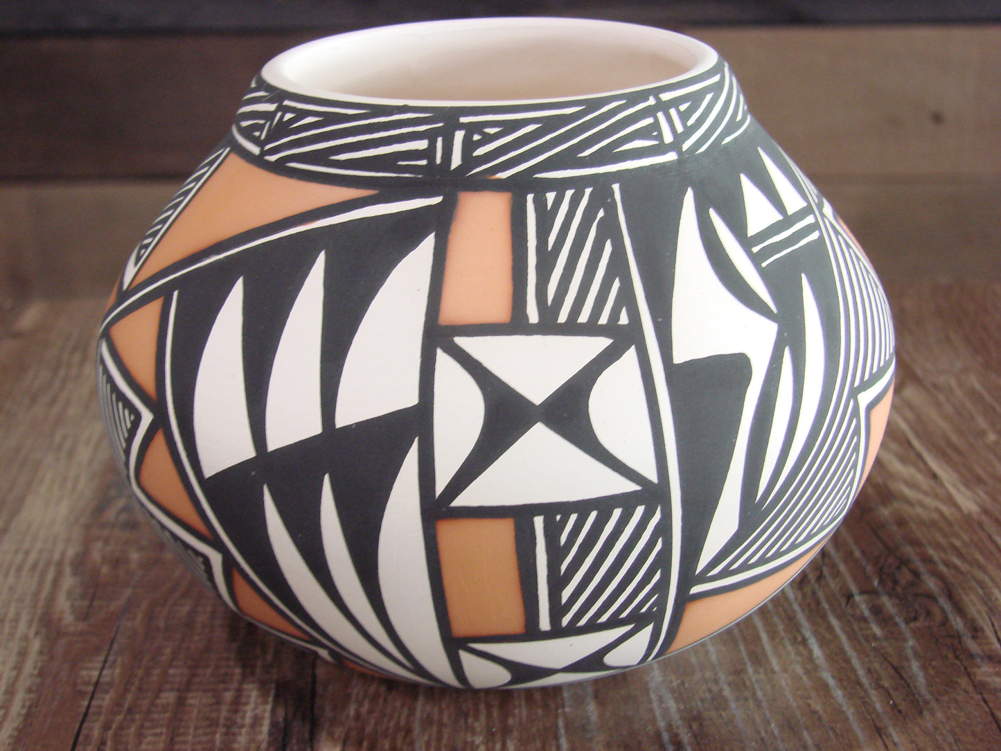Native American Hand Painted Fine Line Acoma Pottery by Estevan