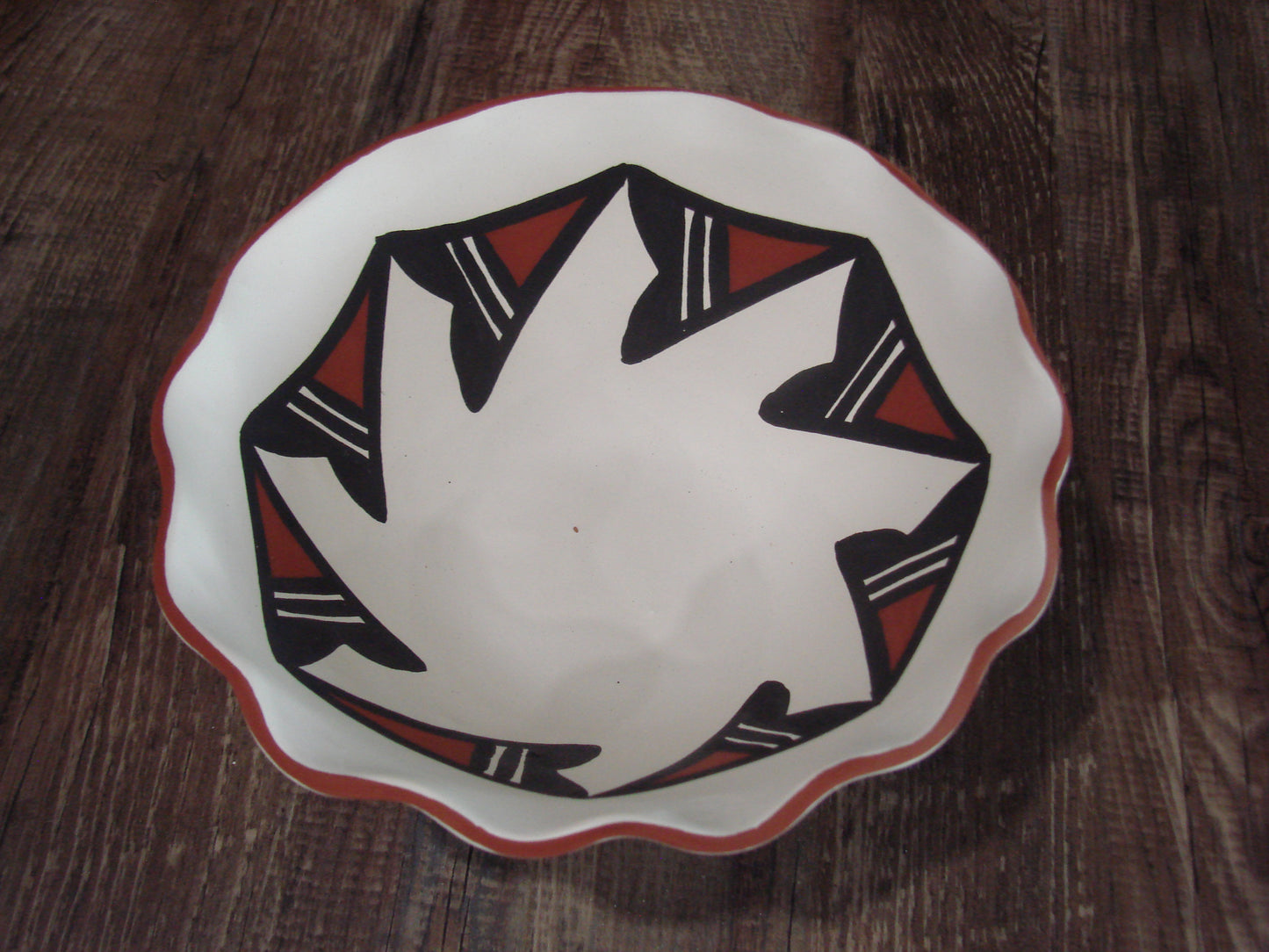 Native American Acoma Fine Line Hand Painted Pottery - Aragon