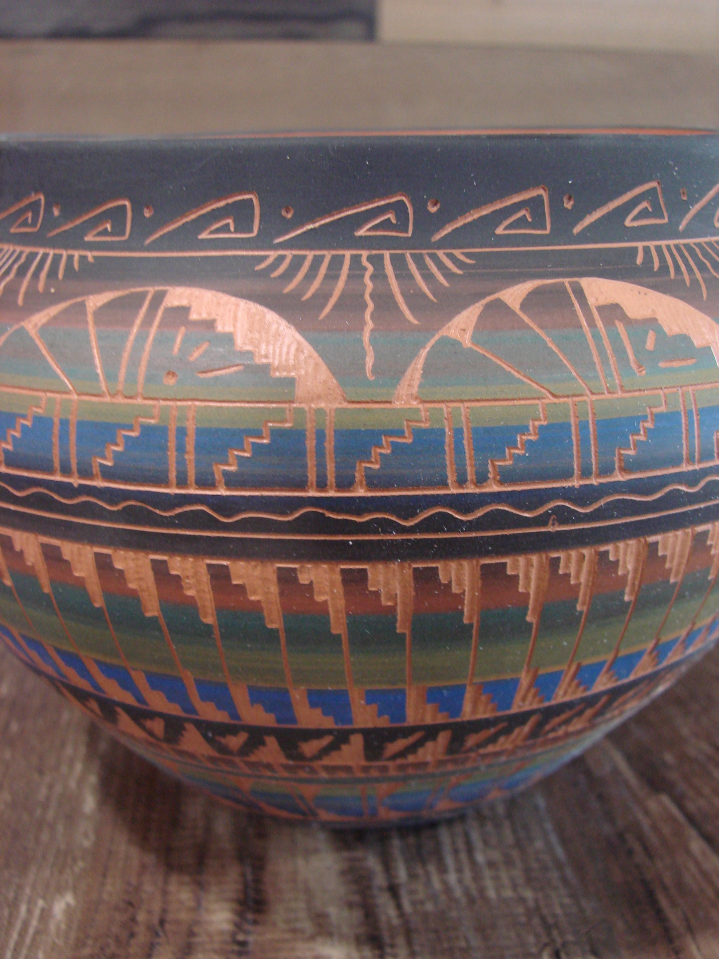 Native American Hand Etched & Hand Painted Pottery - Gilmore
