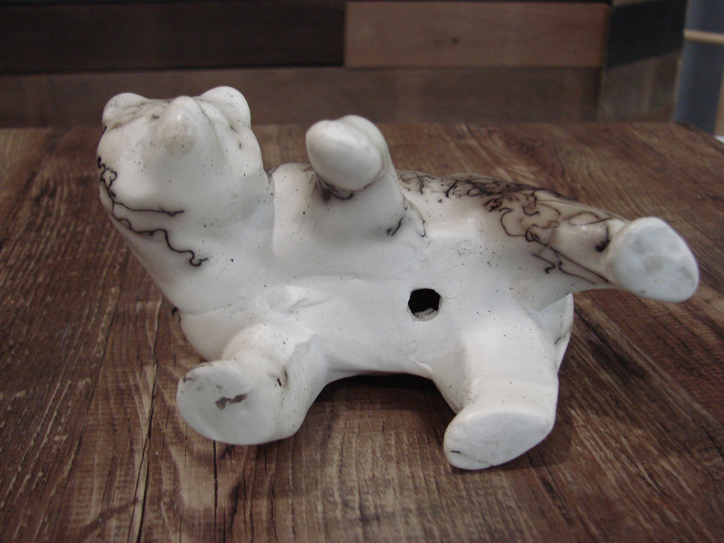 Small Native American Pottery Horse Hair Bear Sculpture by Vail